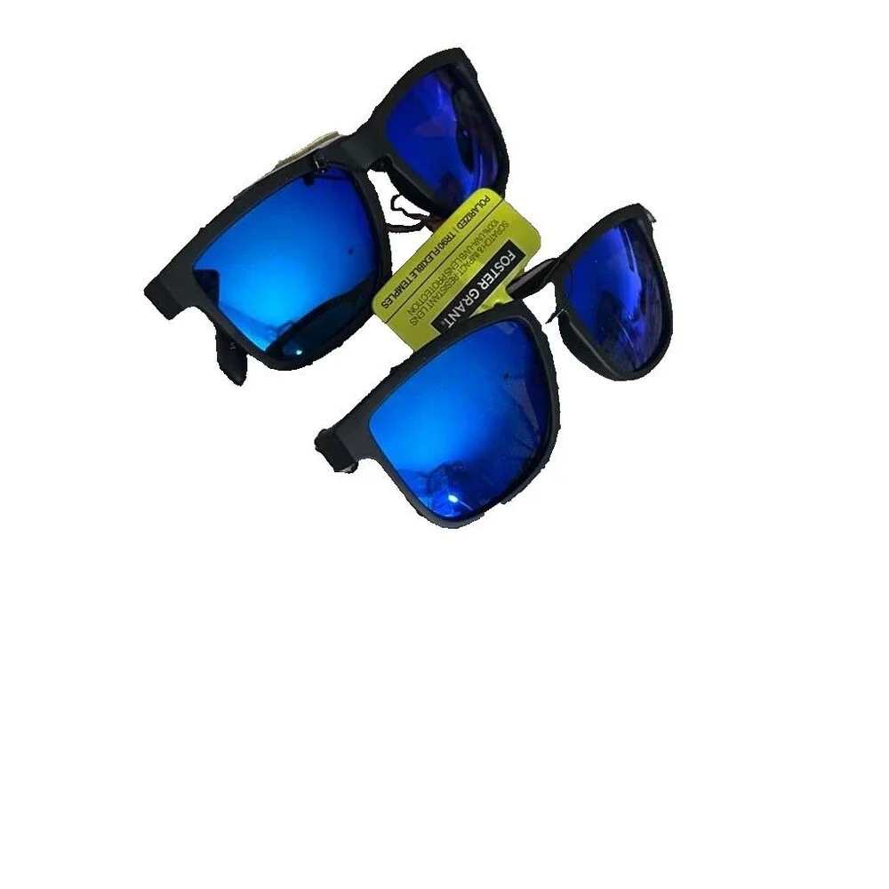 Foster Grant Way Shape Polarized Sunglasses Black Men’s 2 Pack Bundle
